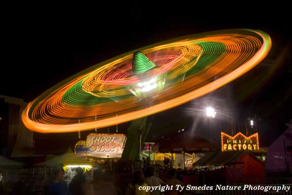 A Midway ride at the Iowa State Fair