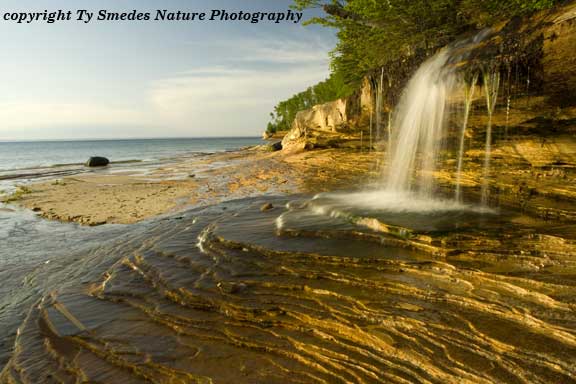 Waterfalls along Pictured Rocks Lakeshore, along Lake Superior